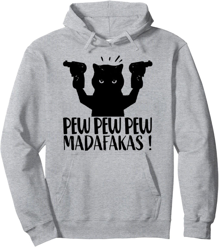 Cat Pew Pew Madafakas Vintage Crazy Cat lustige Katze Pullover Hoodie