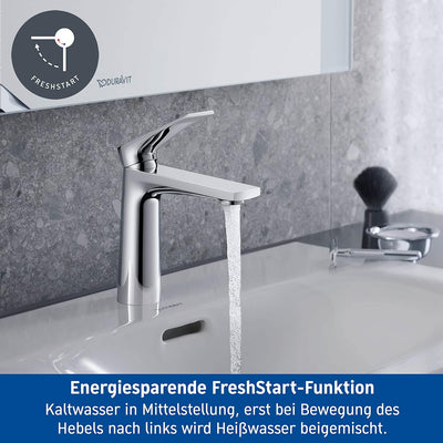 Duravit Tulum Waschtischarmatur, Grösse S (Auslauf Höhe 97 mm), Wasserhahn Bad mit Zugstangen-Ablauf