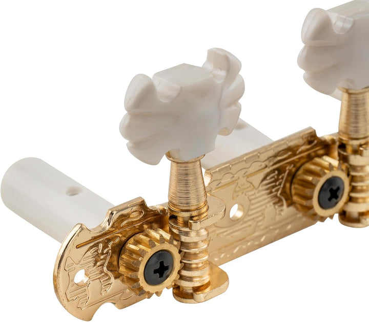 Musiclily Pro 3 auf einer Platte Lyra Style Mechaniken Set für Konzertgitarre,Gold Schmetterlingskno