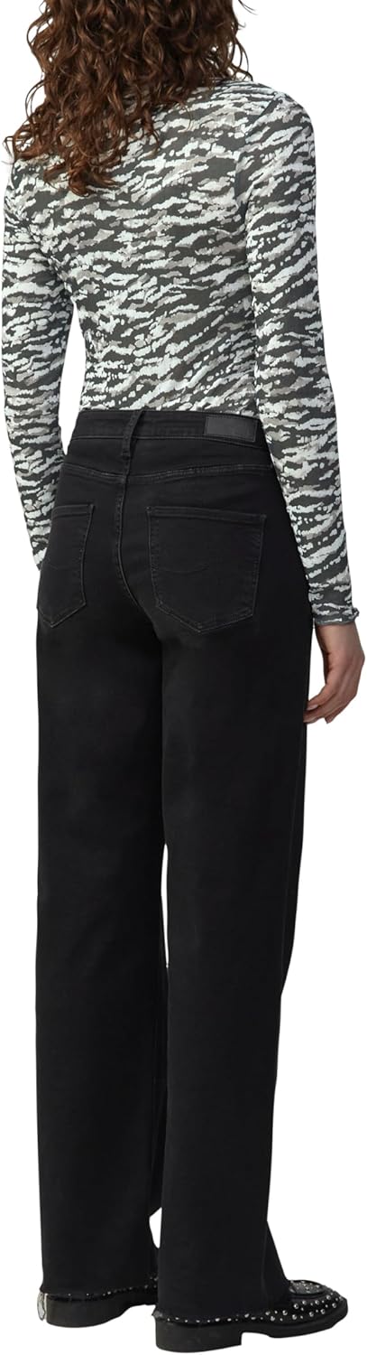 QS Leicht transparentes Longsleeve mit All-Over-Print XL 99a4_schwarz, XL 99a4_schwarz
