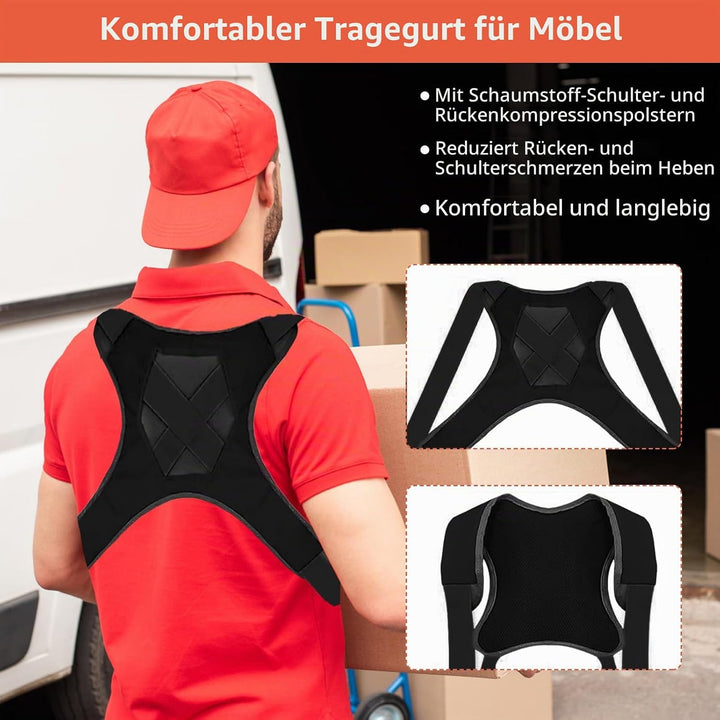 Tragegurte Umzug Kit Tragegurt für 2 Personen mit Schwamm-Weste, 800kg Hebegurt Umzugshelfer, Multif
