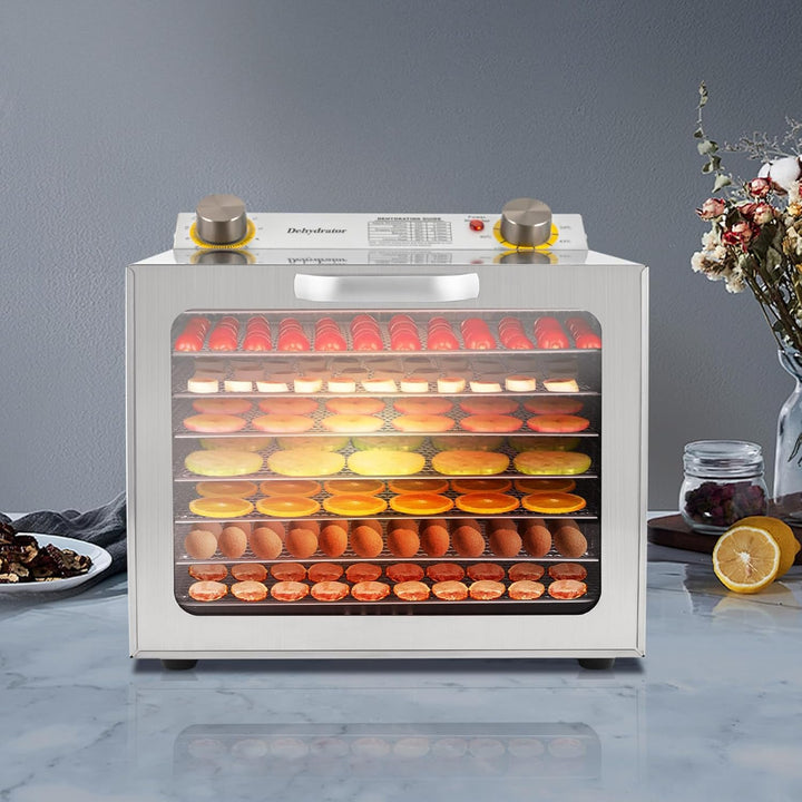 Food Dehydrator Dörrgerät Obsttrockner Dörrautomat für Obst Gemüse Fleisch Kräuter und Snacks 400W m