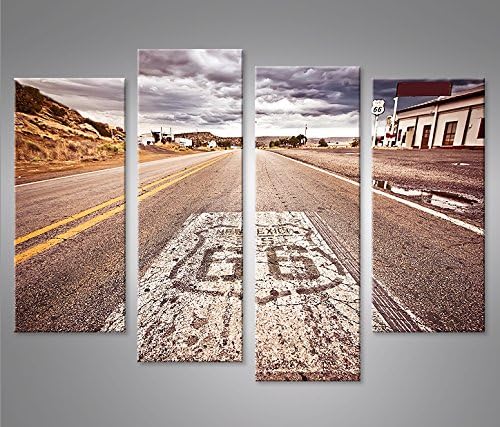 islandburner Bild Bilder auf Leinwand Route 66 V2 Arizona Highway 4er XXL Poster Leinwandbild Wandbi