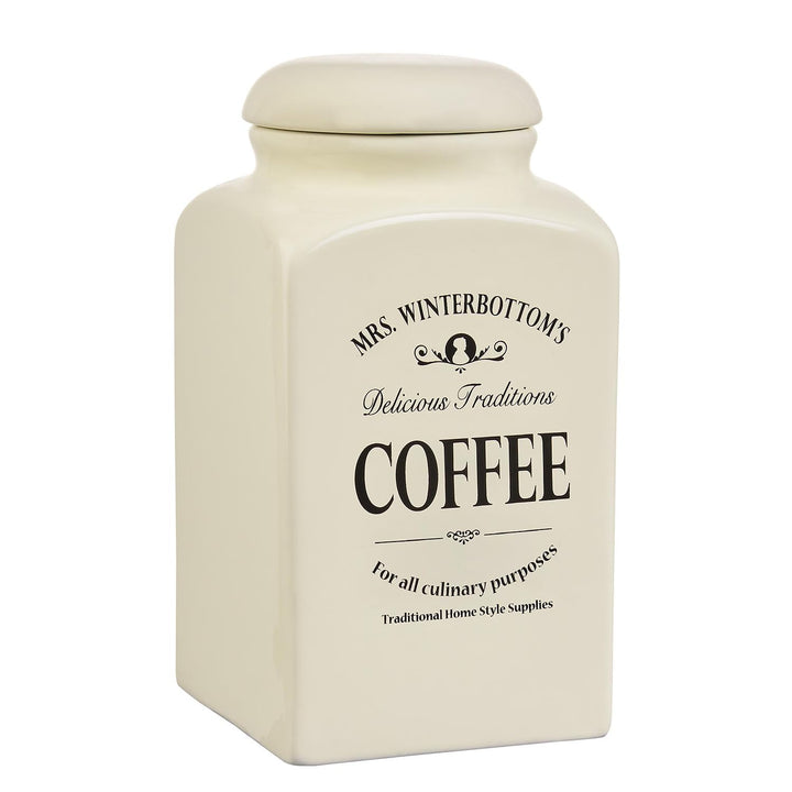 BUTLERS 2er-Set Kaffeedose 1,3l Porzellan -MRS. WINTERBOTTOM'S- Kaffeepulver Aromadose im Retro Look