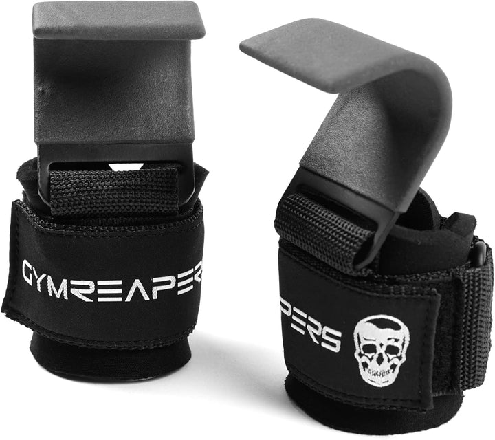 Gymreapers Weight Lifting Hooks (Pair), Heavy Duty Power Wrist Straps Hand Grip Support For Deadlift