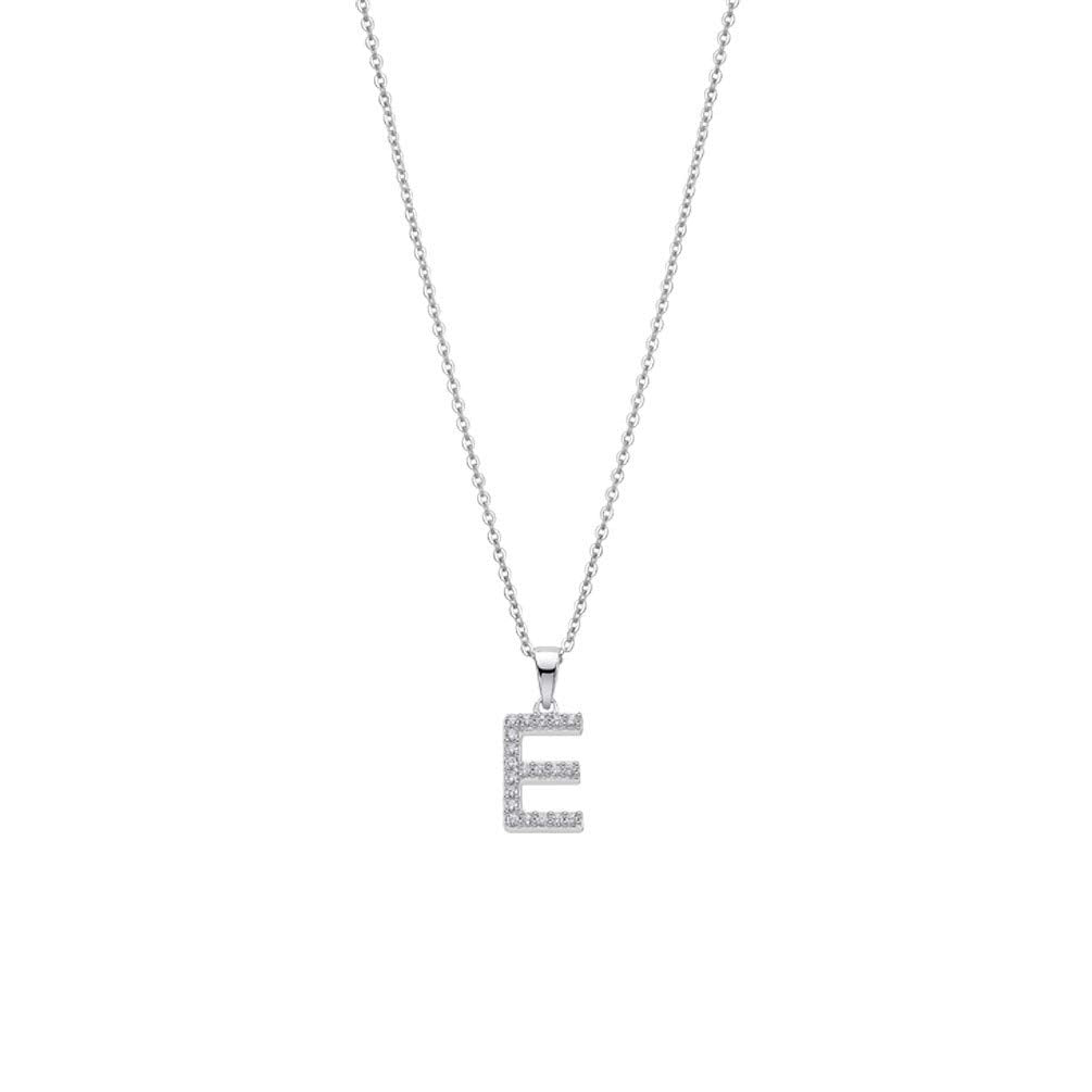 Lotus Silver Trendy Halskette LP1958-1/E Buchstabe E, Einheitsgrösse, Metall, Kein Edelstein