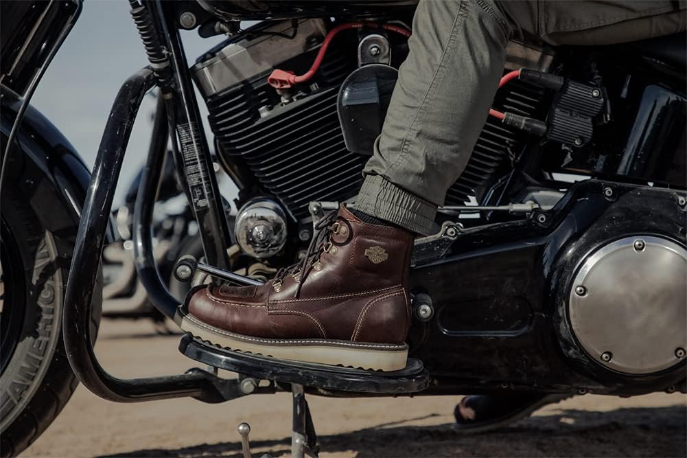 HARLEY-DAVIDSON Herren Hagerman Leather Motorcycle Wedge BootMotorradstiefel 40 EU Barley, 40 EU Bar