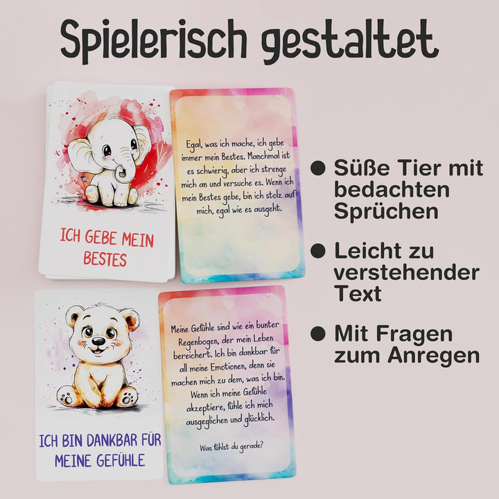 55 Affirmationskarten für Kinder - Selbstbewusstsein stärken Kinder - Achtsamkeit fördern Rosa, Rosa
