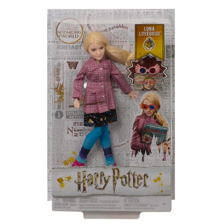 Mattel Harry Potter - Luna Lovegood Sammelpuppe (ca. 25 cm) mit Tweed-Jacke, Rock und Strumpfhose, e