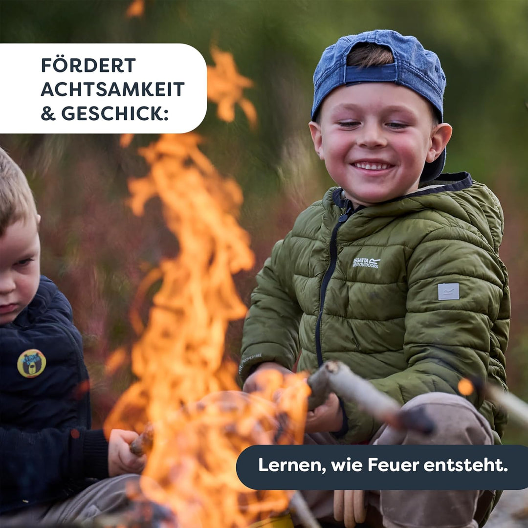 HABA Terra Kids Feuerstahl – Outdoor-Feuerstarter für Kinder ab 6 Jahren – Robustes Firestarter-Tool