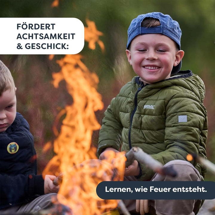 HABA Terra Kids Feuerstahl – Outdoor-Feuerstarter für Kinder ab 6 Jahren – Robustes Firestarter-Tool