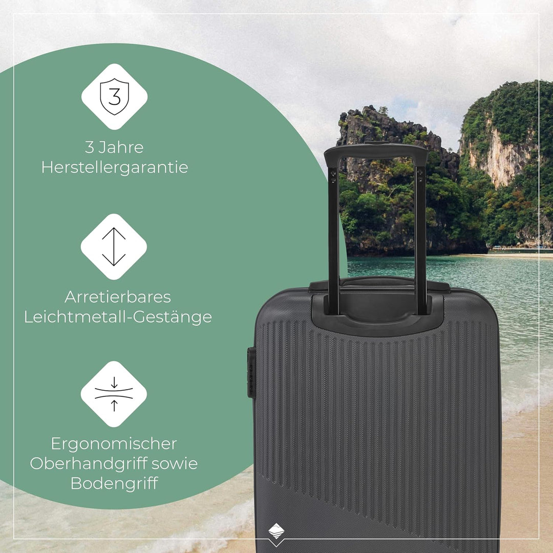 travelite 4-Rad Handgepäck Koffer klein 37 Liter, Gepäck Serie BALI: ABS Hartschalen Trolley erfüllt