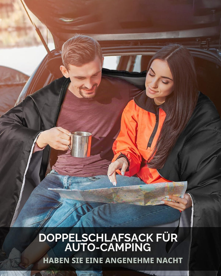 Ohuhu Schlafsack Outdoor Sommer Doppelschlafsack 220x150cm Erwachsene Deckenschlafsack 2.75kg mit 2