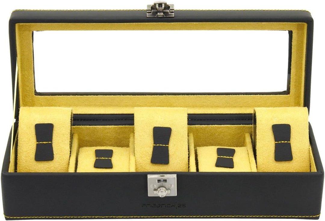 Friedrich|23 Unisex Chronos Uhrenkasten für 5 Uhren Leder 26122-2