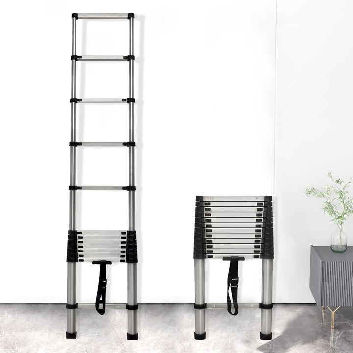 3,80M Klappleiter aus Edelstahl Mehrzweckleiter Belastbarkeit bis zu 150kg | Soft-Close-System | Sic