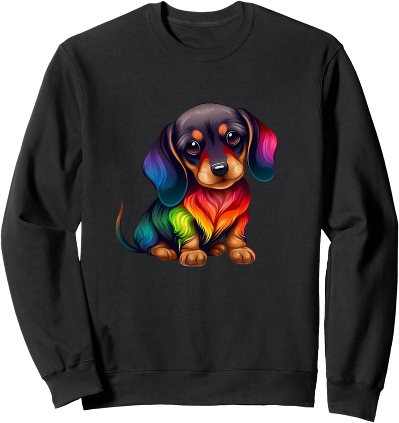 Niedlicher Dackel Wiener Wurst Hund Mutter Papa Bunt Dackel Sweatshirt