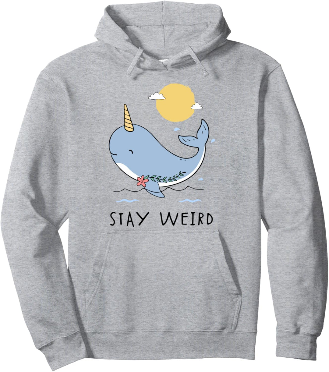 Lustiger Narwal bleibt seltsames Meereseinhorn und verzauber Pullover Hoodie