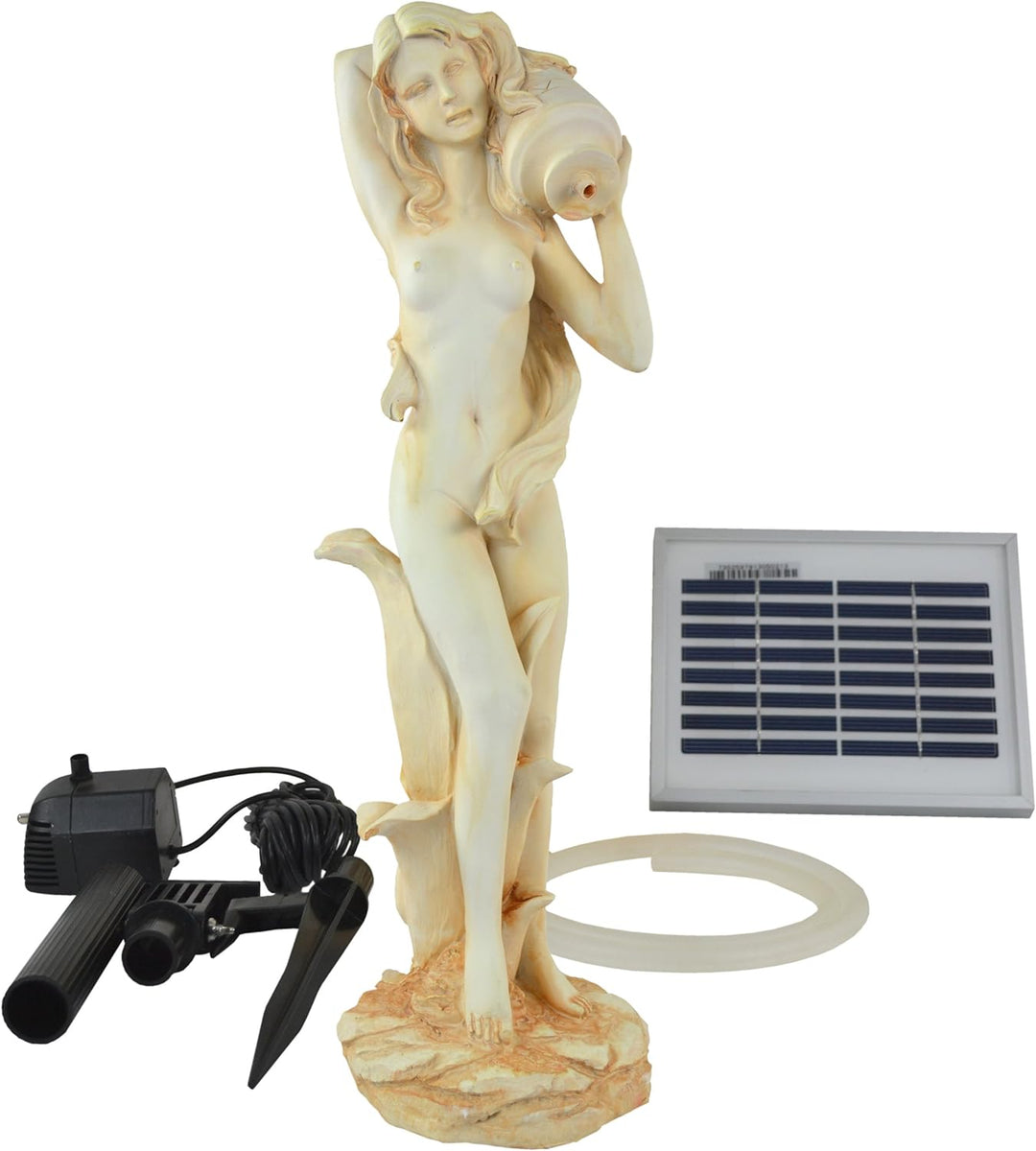 Amur Garten BRUNNEN SOLAR TEICHPUMPE SOLAR SPRINGBRUNNEN GARTENBRUNNEN SOLAR WASSERSPIEL Muse mit Wa
