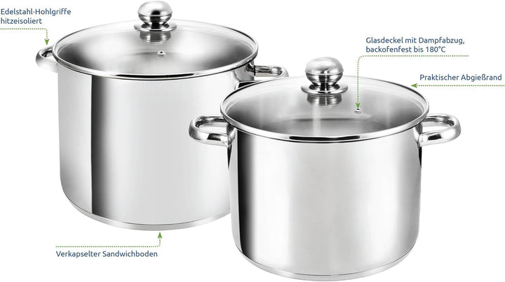 Kopf XXL Induktion Kochtopf Grandis, Ø 26 cm, Höhe 19 cm, 10 Liter, aus Edelstahl, 10 Liter