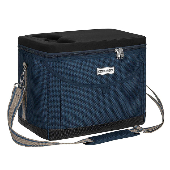 anndora Kühltasche 22 L Picknick Kühlbox 35 x 24 x 27 cm - Farbauswahl, Blau Hahnentritt