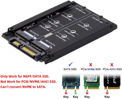 Xiwai Dual NGFF B+M Key M.2 SSD-Karte JOBD Raid0 Span Bridge zu 2,5-Zoll-SATA-Combo-HDD-Festplatteng