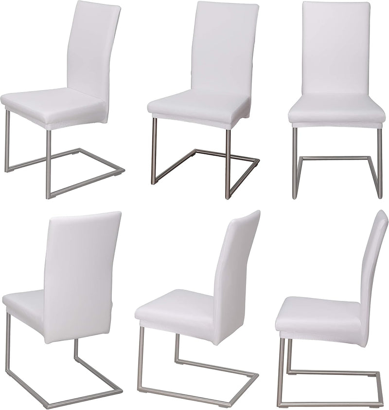 Staboos Stuhlhussen 6er Set - Hohe Elastizität - Stuhlbezug 6er Set - ÖKO TEX Zertifiziert (Weiss) 6