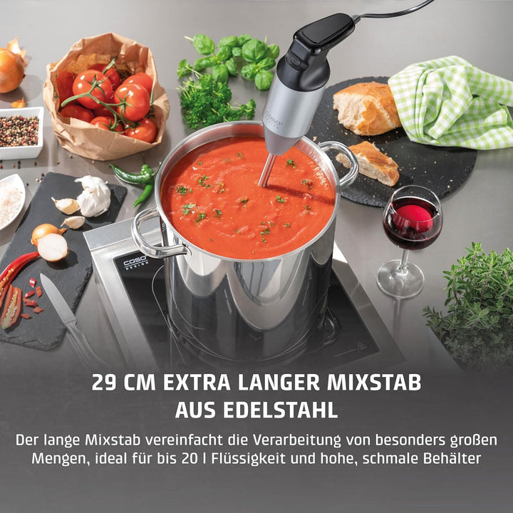 CASO HB 2400 Pro XL-Design Stabmixer Inkl. Zubehör, kraftvoller Stabmixer zum Mixen, Rühren, Quirlen
