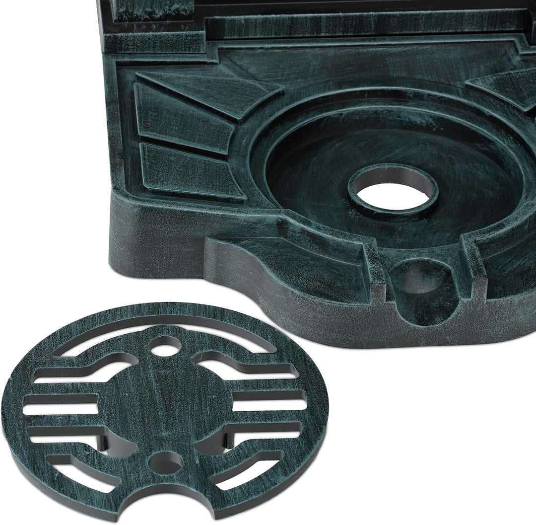 Relaxdays Standbrunnen, antik, Engel-Design, mit Wasserhahn & Becken, HxBxT: 83x39x33 cm, Zapfstelle