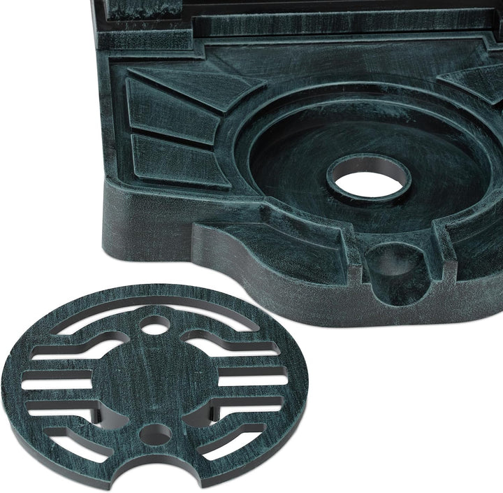 Relaxdays Standbrunnen, antik, Engel-Design, mit Wasserhahn & Becken, HxBxT: 83x39x33 cm, Zapfstelle