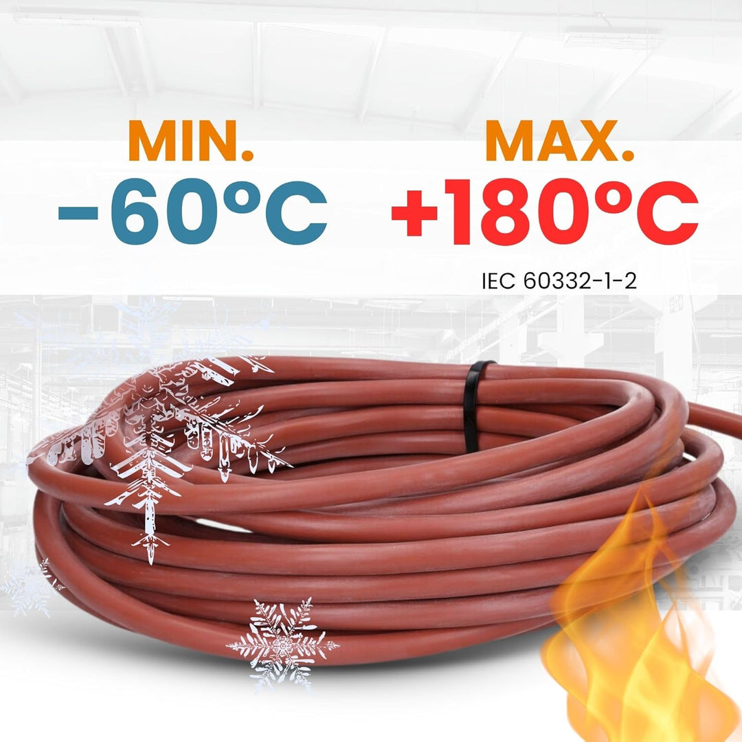 10 Meter Lapp 00460223 Ölflex Heat 180 Silikonleitung 5G2,5 mm² I Saunakabel 5x2,5 mm² I Saunaofen K