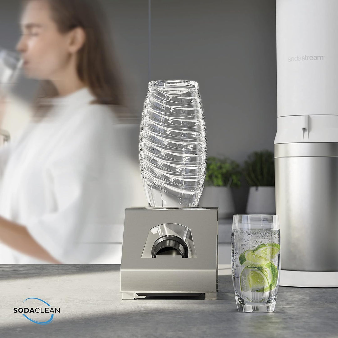 SODACLEAN® Premium Flaschenhalter mit Abtropfwanne - für SodaStream Duo Crystal Flaschen | aus hochw