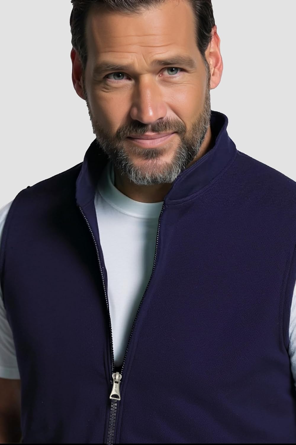 JP 1880 Herren grosse Grössen Übergrössen Menswear L-8XL Fleeceweste, Outdoor, Stehkragen, bis 8 XL