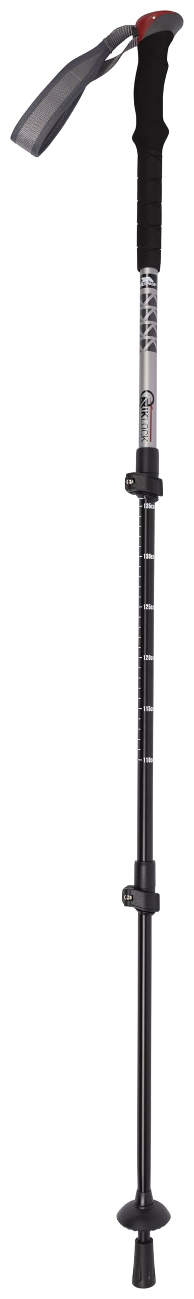 Trespass Wanderstock Qiklock mit 3 Abschnitten, Silver, One Size, UUACMIM30017_SILEACH
