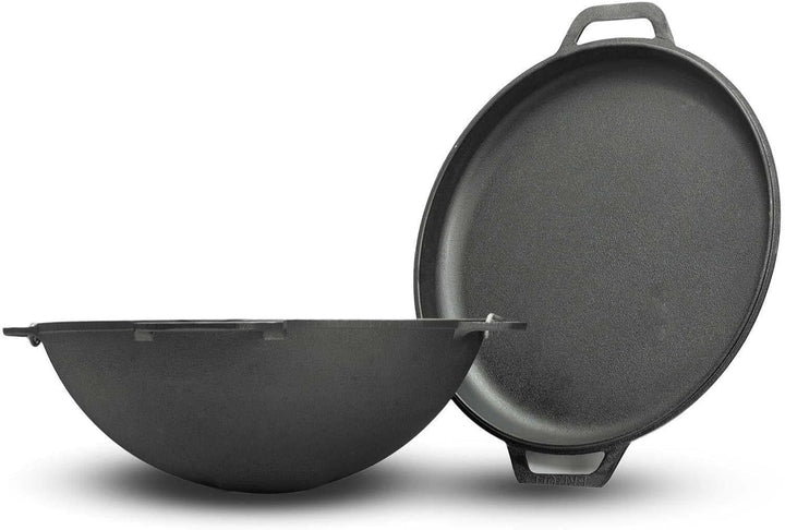 Ø36 Uchag 2mm stahl Utschak Utschag Campingofen 8L Gusseisen Kazan mit Gusseisen Deckel-Bratpfanne K