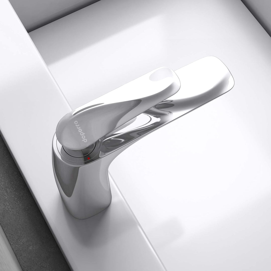 doporro Design Armatur Wasserhahn Bad Silber | Waschtischarmatur für Waschbecken | Waschbeckenarmatu