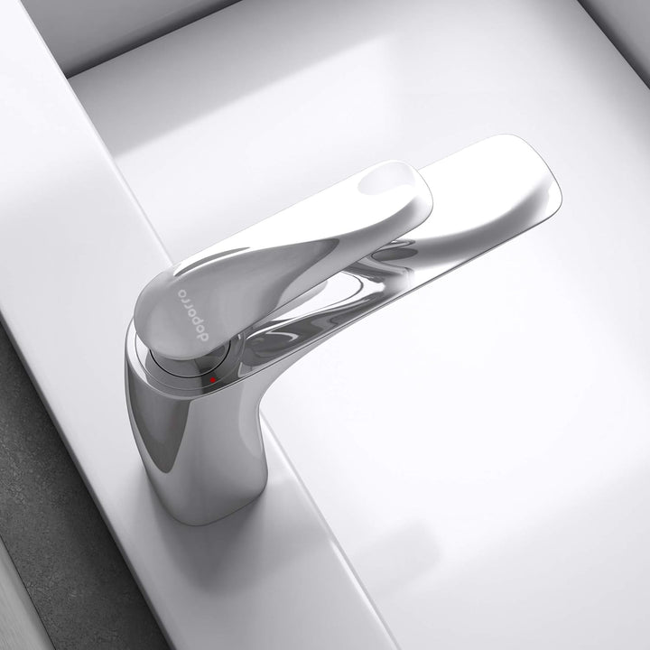 doporro Design Armatur Wasserhahn Bad Silber | Waschtischarmatur für Waschbecken | Waschbeckenarmatu