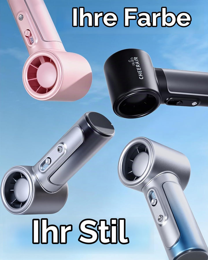 Handventilator Tragbar, Leistungsstarker Mini Ventilator, 5000mAh Akku bis zu 18 Std. Laufzeit, Tasc