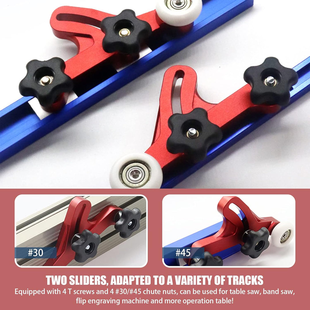 2 x Feder-Lock-Bretter,CEIEVER Federbrett verstellbare Holzbearbeitungswerkzeuge mit 4 Schiebern Uni