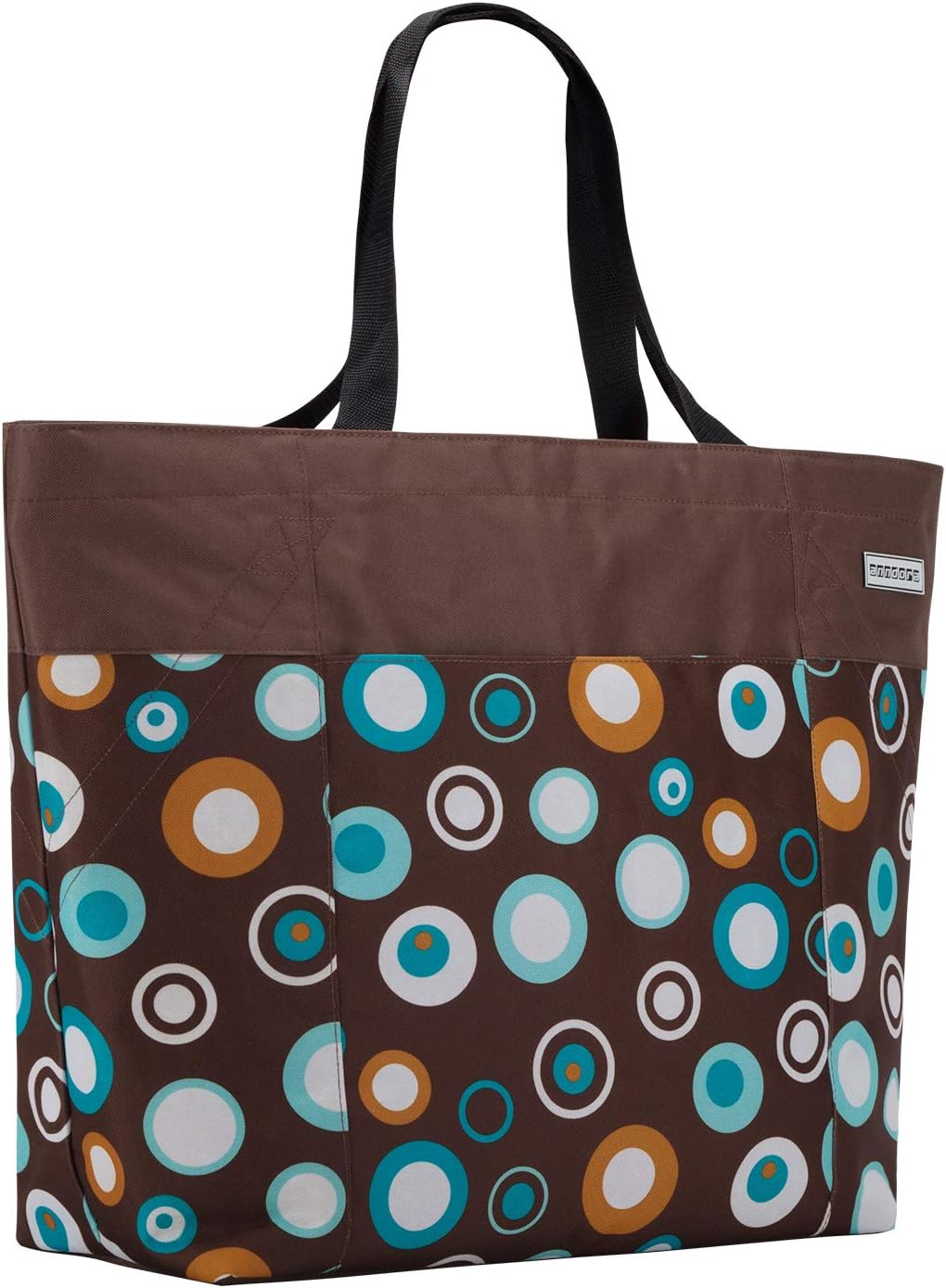 anndora XXL Shopper braun hellblau - Strandtasche Schultertasche Einkaufstasche, Braun Hellblau