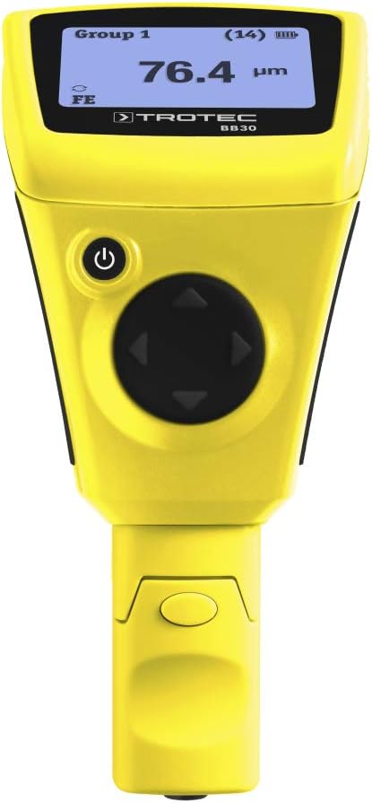 TROTEC Lackmessgerät BB30 – Lackschichten Messgerät für Auto – Messbereich 0 µm bis 2.000 µm, Speich
