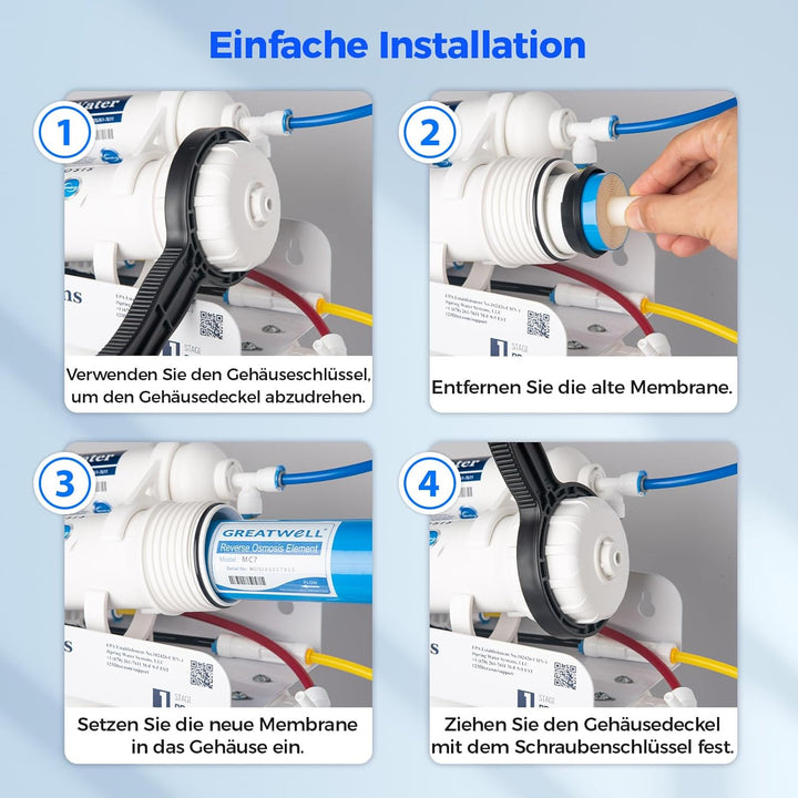 iSpring MC7 Umkehrosmose Membrane Ersatz 75 GPD, 11.75" X 1.75", Blau, 75 GPD