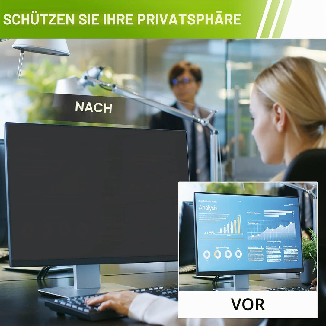 SOPPY Blickschutzfilter, 27 Zoll Monitor Blickschutzfolie, Monitor Screen Filter Datenschutz Bildsch