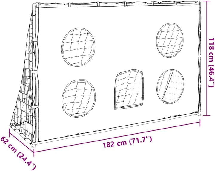 vidaXL Fussballtor für Kinder, Trainingstor mit Zielmatte Ball Netz, Fussball Tor für Innen Aussen,