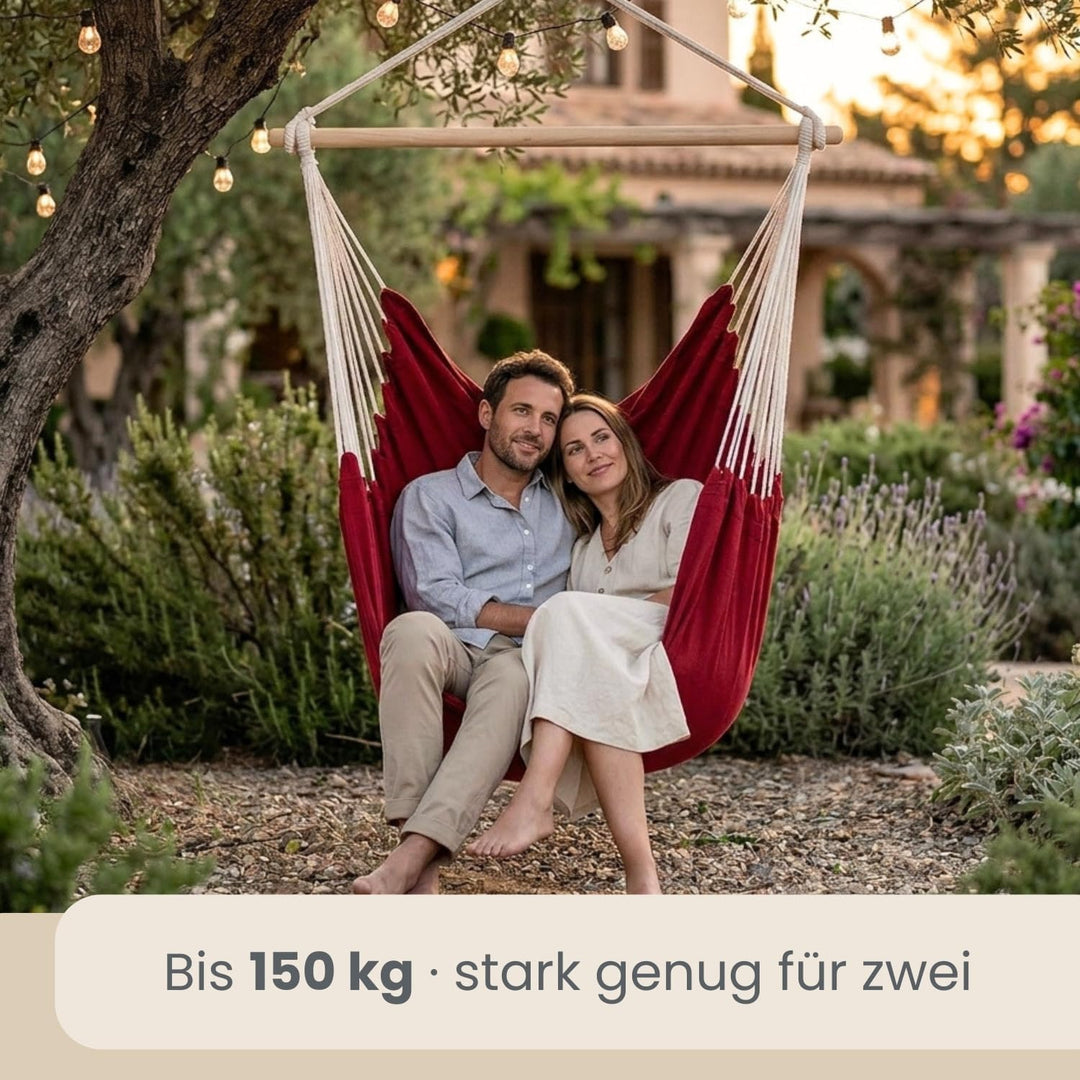 AMANKA XXL Hängesessel 185x130cm für Garten, Balkon & Terrasse - Schwebesessel Belastbar bis 150kg -