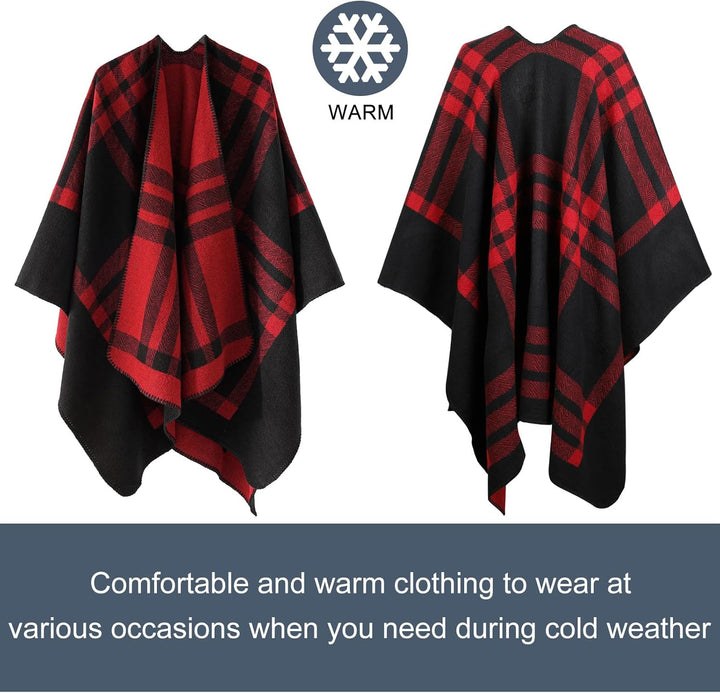 Poncho Damen Winter Warm Elegant Poncho Decke Poncho Cape Strick Poncho Mantel Winter Poncho Schal F
