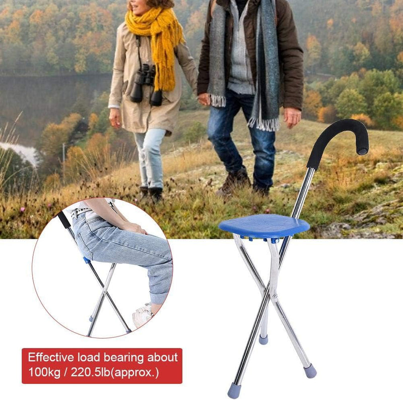 Walking Cane Stativhocker, klappbarer Edelstahl Verdickung älterer Walking Cane Verstellbarer Faltba