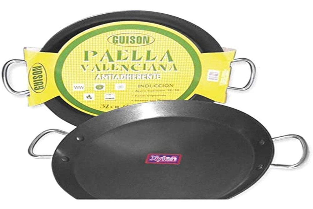 Garcima Paella Pfanne Stahl- und Edelstahl, silber, 32 cm, 1 Stück 30 x 32 x 30 cm, 30 x 32 x 30 cm