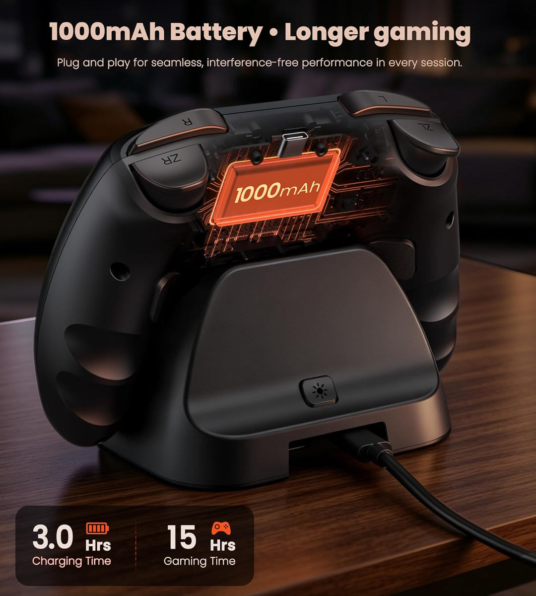 CoguyTech PC Controller mit Ladestation,Pro Controller PC Kompatibel mit Windows/Switch/Android/IOS,