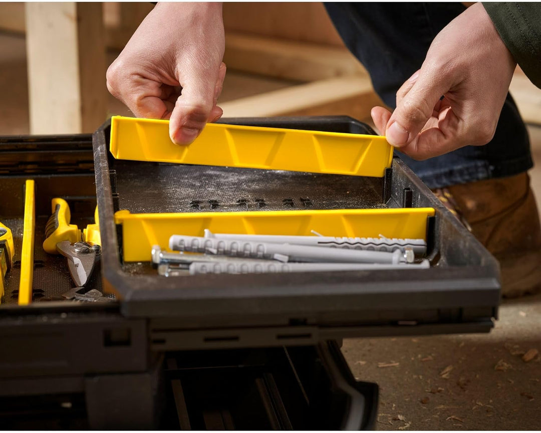 Stanley FatMax Cantilever Werkzeugbox (18 Zoll, 46 x 32 x 24 cm, Koffer für Werkzeuge, Box mit ausla