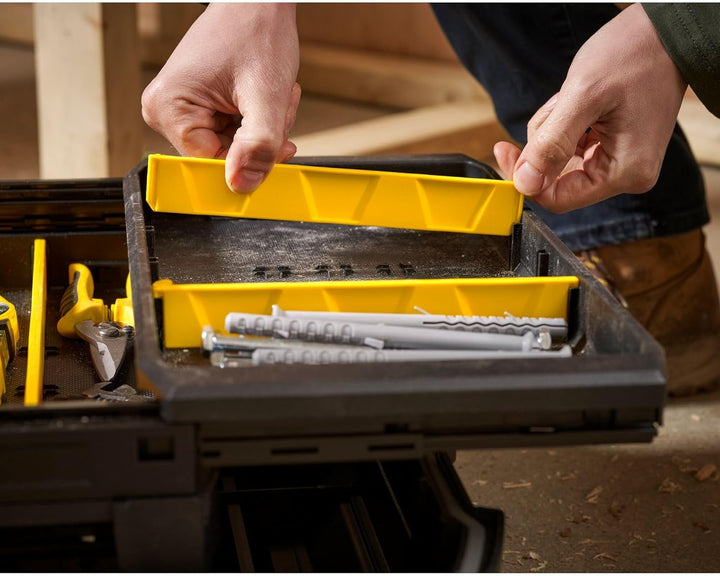 Stanley FatMax Cantilever Werkzeugbox (18 Zoll, 46 x 32 x 24 cm, Koffer für Werkzeuge, Box mit ausla